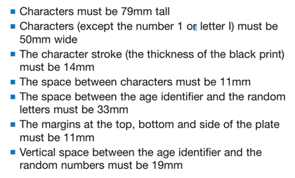 Font sizes on 4 wheeler number plates Klickplates font sizes on 4 wheeler number plates
